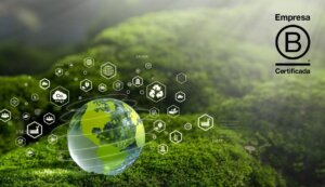 globo terrestre em fundo verde para ilustrar texto sobre Empresa B