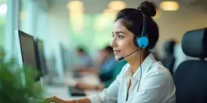 atendente de telemarketing para ilustrar texto sobre atendimento omnichannel