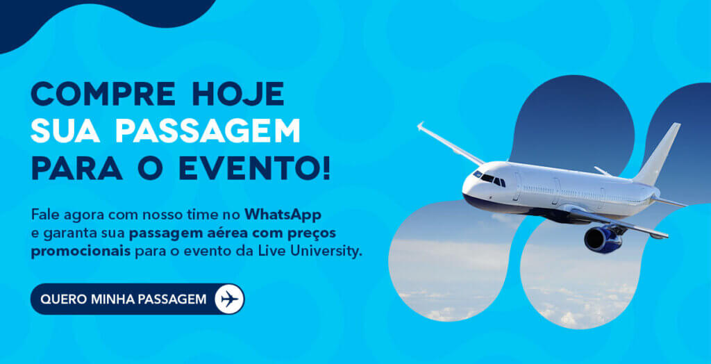 evento live university passagem aerea