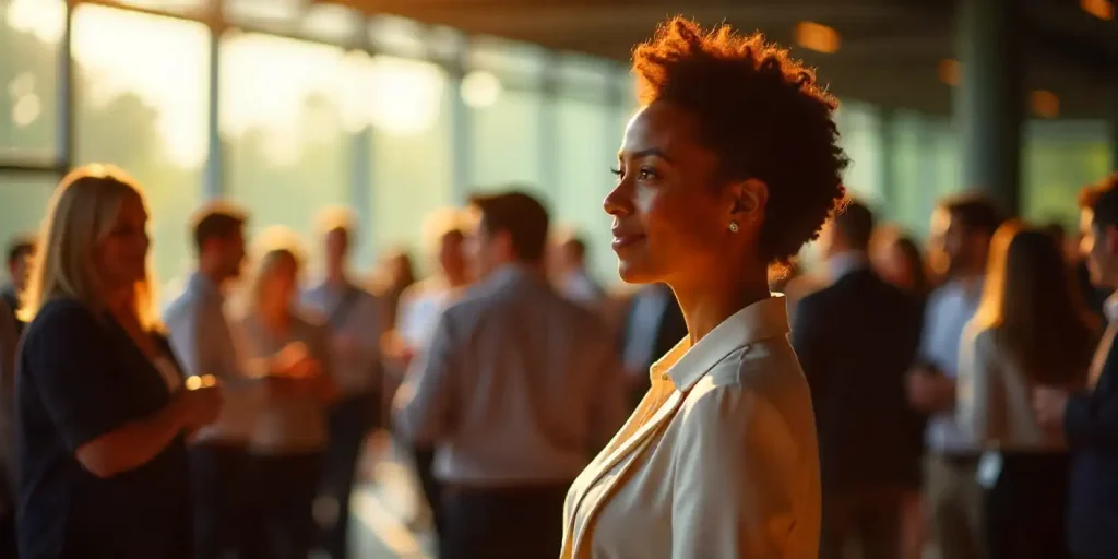 mulher negra em evento para ilustrar texto sobre divulgação de eventos