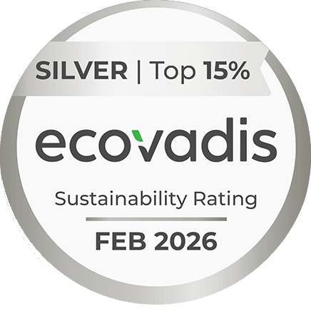 Medalha Silver EcoVadis, Top 15%, fevereiro de 2026
